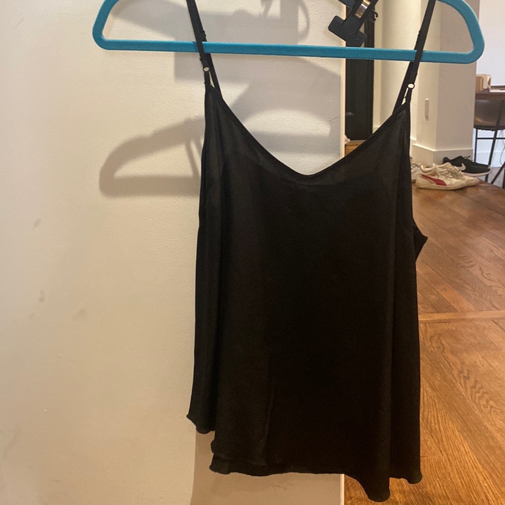 Black silk Wilfred top from Aritzia
